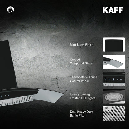 Kaff 90 cm Wall Mounted Chimney Dry Heat Auto clean LIZ DHC 90
