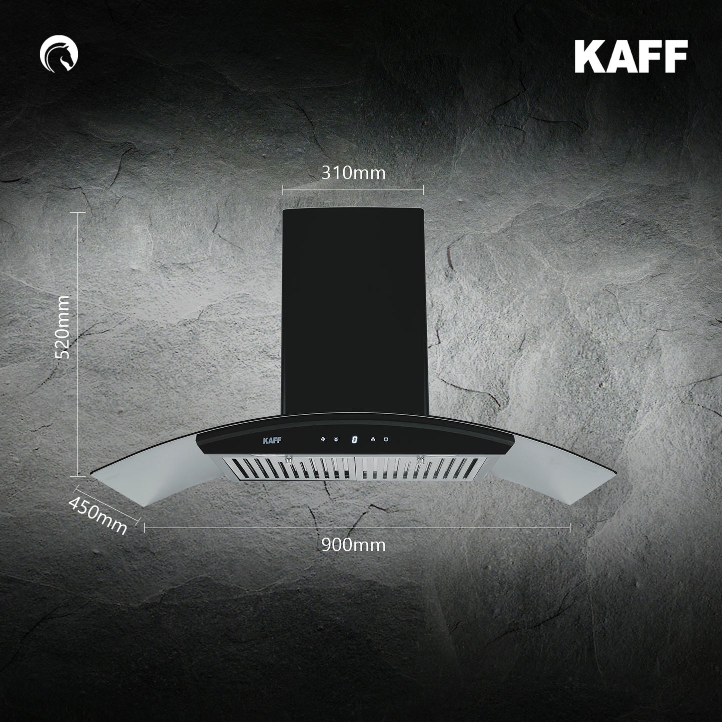 Kaff 90 cm Wall Mounted Chimney Dry Heat Auto clean LIZ DHC 90
