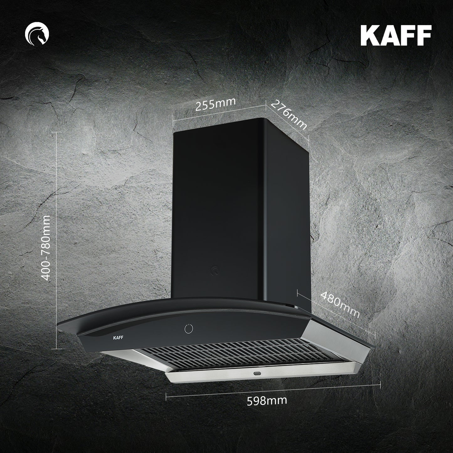 Kaff 60 cm Wall Mounted Chimney Filterless Series ROVER DHC 60