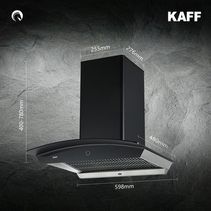 Kaff 60 cm Wall Mounted Chimney Filterless Series ROVER DHC 60