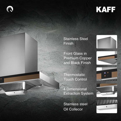 Kaff 90 cm Wall Mounted Chimney Filterless Series VIOLA DHC 90