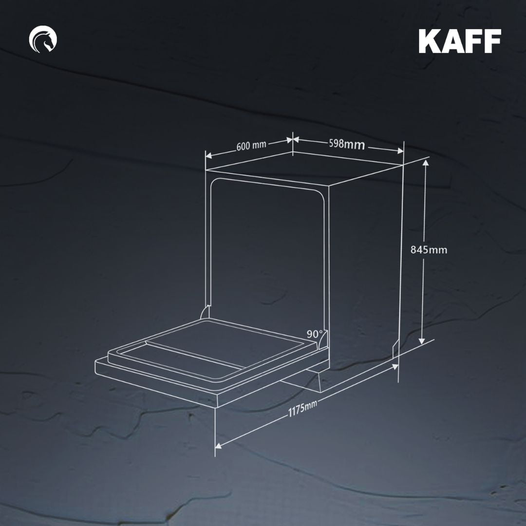Kaff Free Standing Dishwasher DW CENTRA 60 with 12 Place Settings