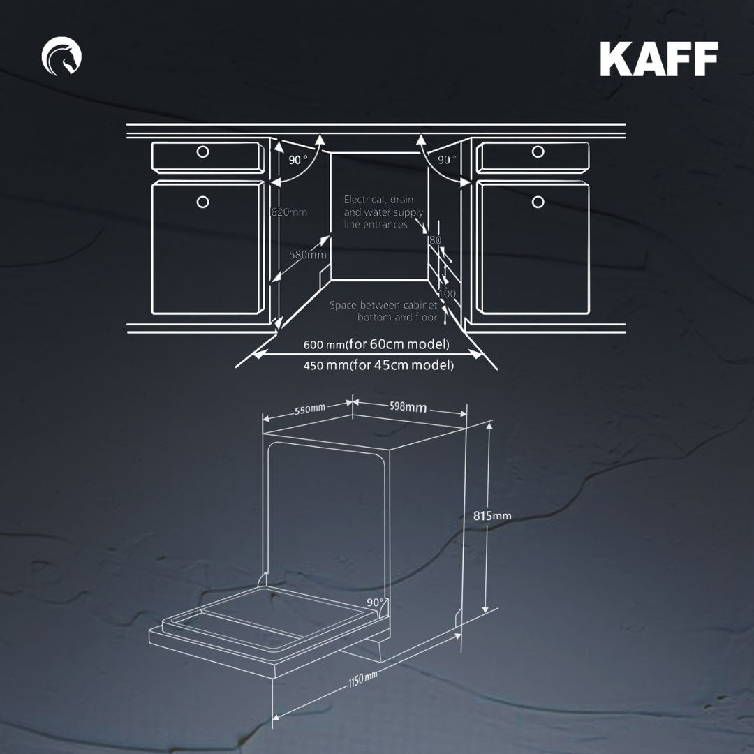 Kaff Built In Dishwasher DW SPECTRA 60 with 12 Place Settings