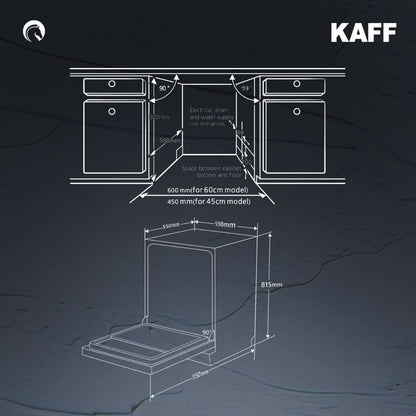 Kaff Built In Dishwasher DW SPECTRA 60 with 12 Place Settings