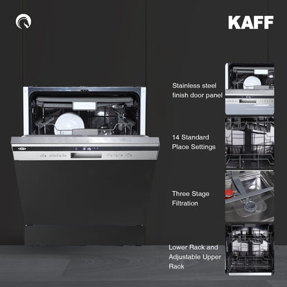 Kaff Built In Dishwasher KDW BIN 60 INTRA with 14 Place Settings
