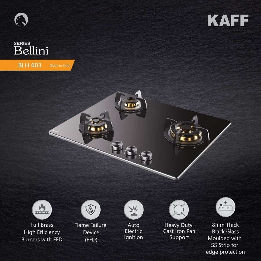 Kaff 60 cm 3 Burner Hob Bellini BLH 603X