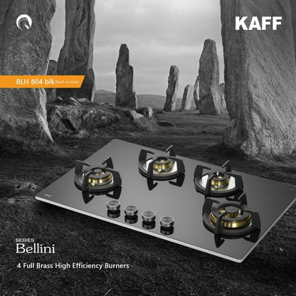 Kaff 80 cm 4 Burner Hob Bellini BLH 804X BL