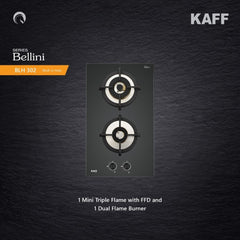 Kaff 30 cm 2 Burner Hob Bellini F BLHF 302X