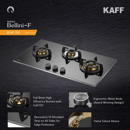 Kaff 78 cm 3 Burner Hob Bellini F BLHF 783