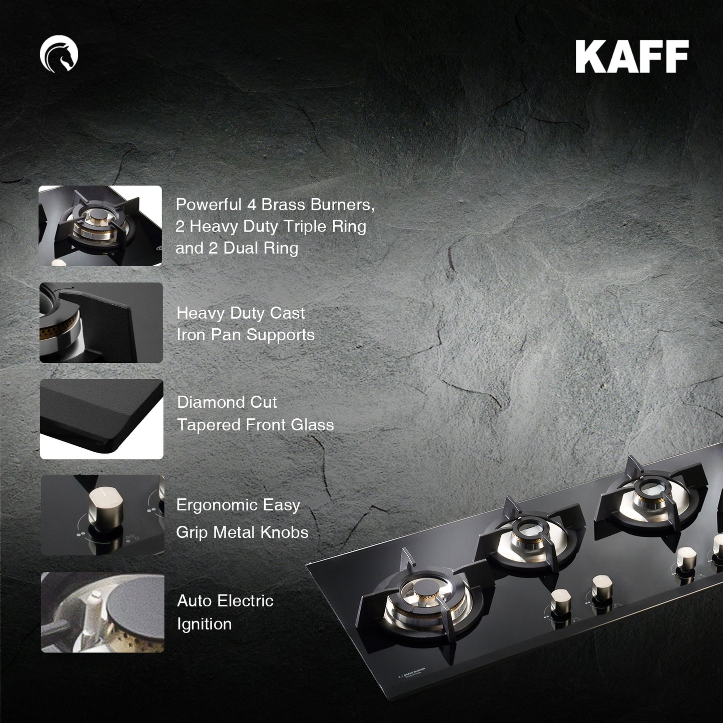 Kaff 100 cm 4 Burner Hob Collection Range KH 100 4BGX