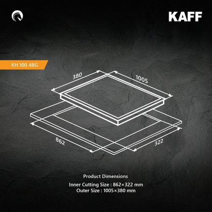 Kaff 100 cm 4 Burner Hob Collection Range KH 100 4BGX