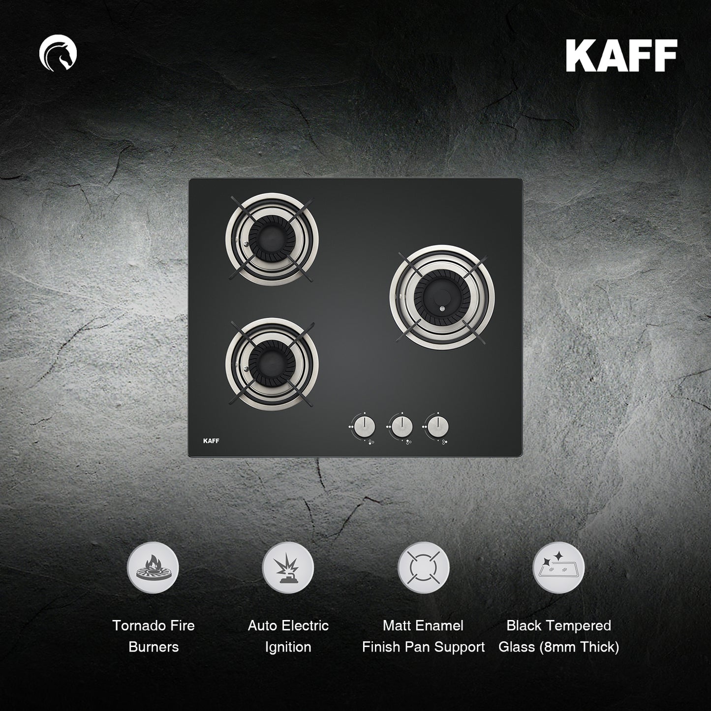 Kaff 60 cm 3 Burner Hob Crista CRH 603