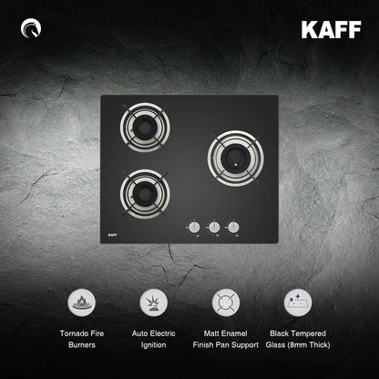 Kaff 60 cm 3 Burner Hob Crista CRH 603