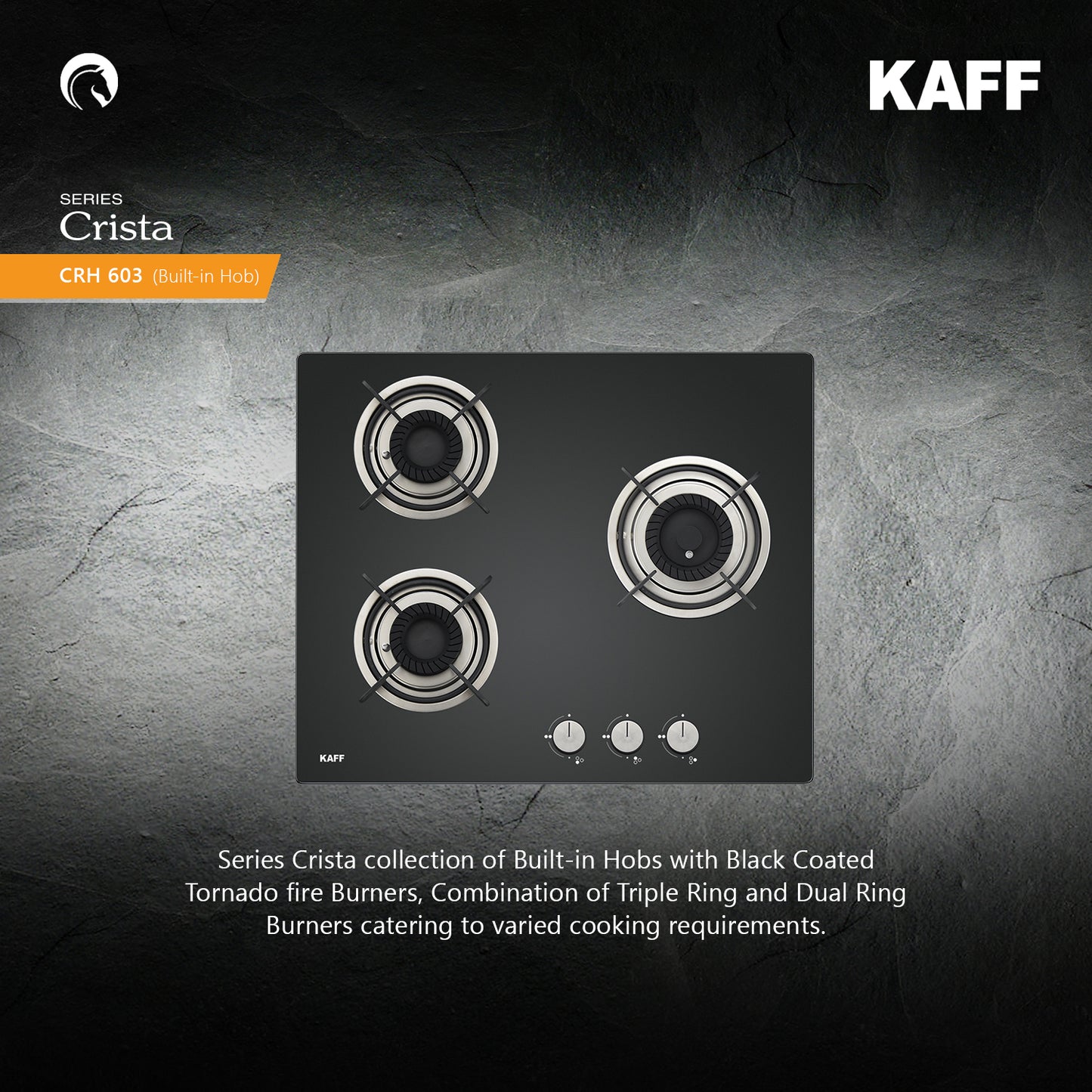 Kaff 60 cm 3 Burner Hob Crista CRH 603
