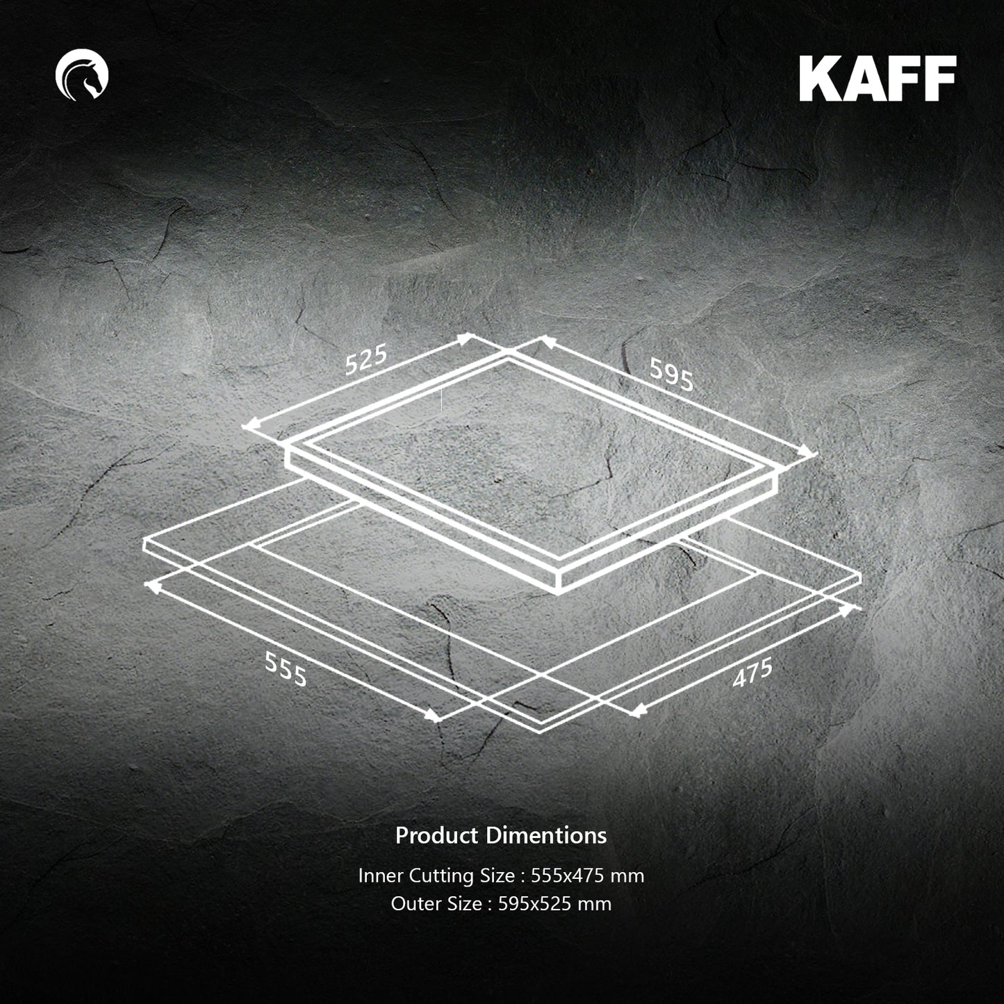 Kaff 60 cm 3 Burner Hob Crista CRH 603