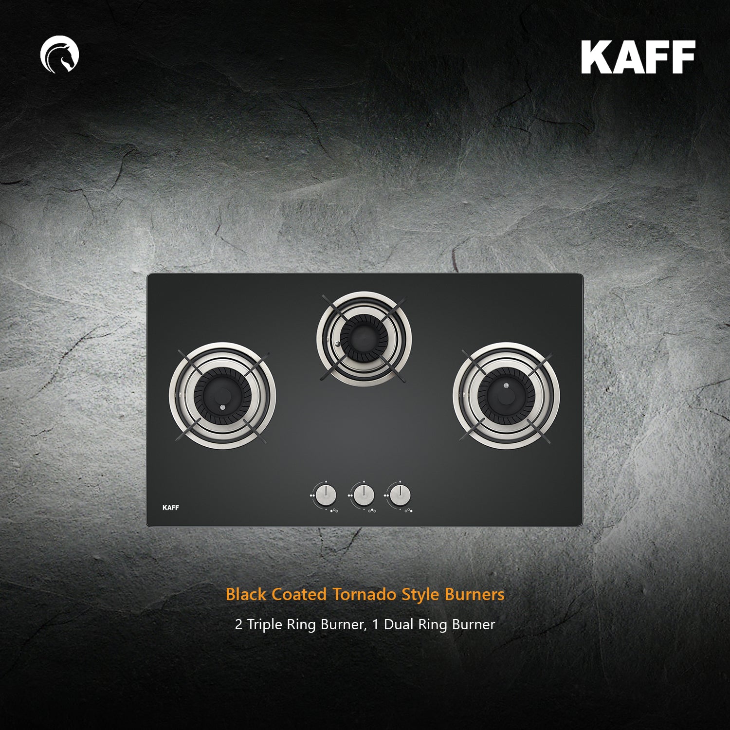 Kaff 78 cm 3 Burner Hob Crista CRH 783 on Decure.in
