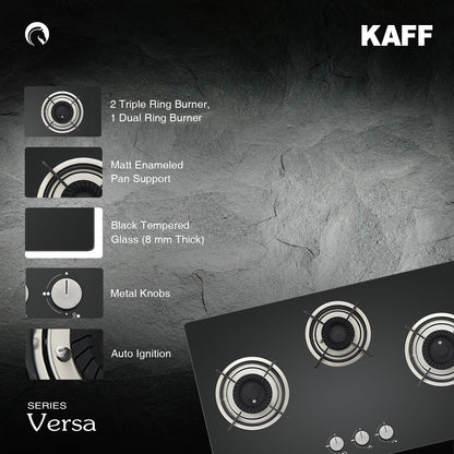 Kaff 78 cm 3 Burner Hob Crista CRH 783