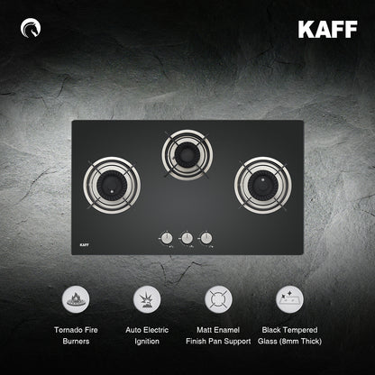 Kaff 78 cm 3 Burner Hob Crista CRH 783