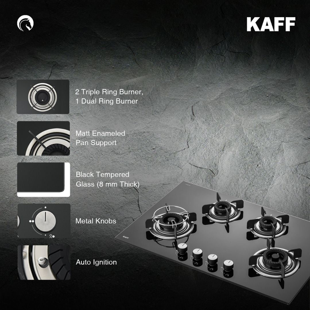 Kaff 80 cm 4 Burner Hob Crista CRH 804