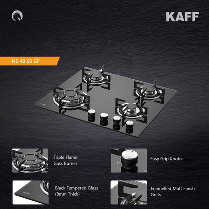 Kaff 60 cm 4 Burner Hob Essential Range NE 4B 60 GFX