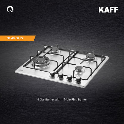 Kaff 60 cm 4 Burner Hob Essential Range NE 4B 60 SSX