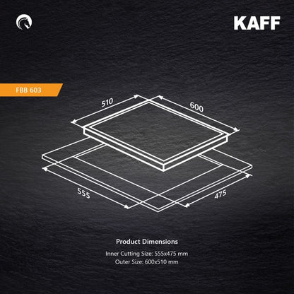 Kaff 60 cm 3 Burner Hob FBB FBB 603