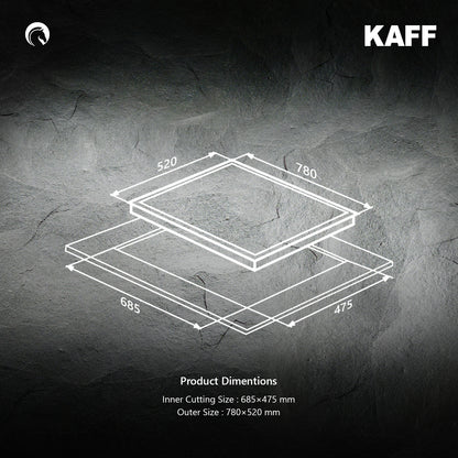 Kaff 78 cm 3 Burner Hob HBR HBR 783B