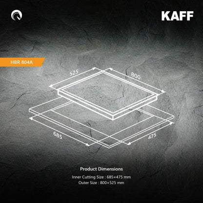 Kaff 80 cm 4 Burner Hob HBR HBR 804 A