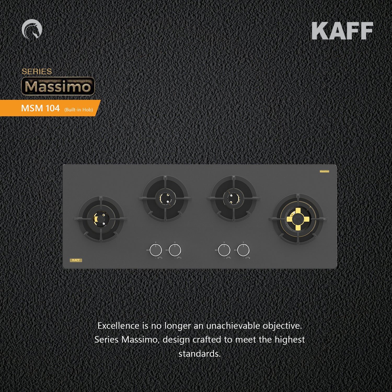 Kaff 90 cm Wall Mounted Chimney ALBURY SUPER 90 DC BLDC + Kaff 100 cm 4 Burner Hob Massimo MSM 104X