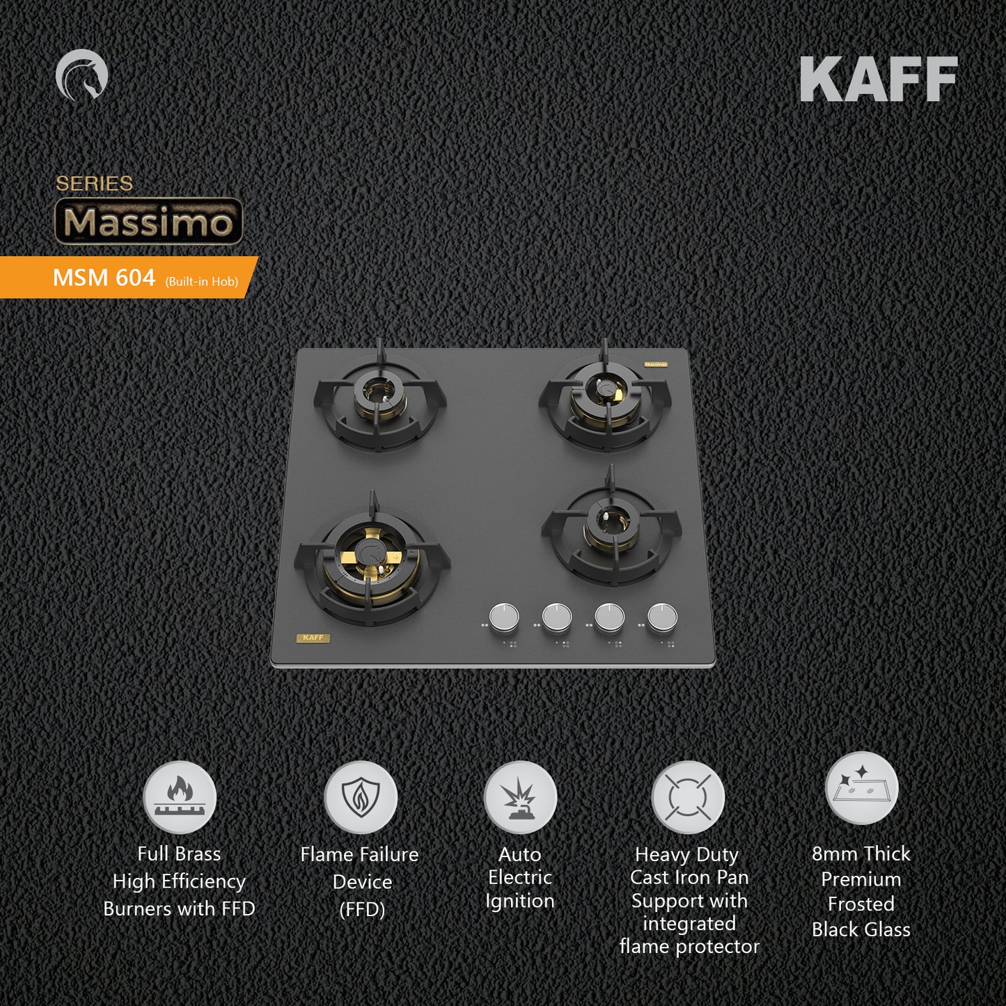 Kaff 60 cm 4 Burner Hob Massimo MSM 604X