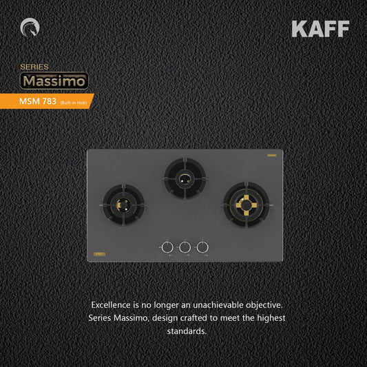 Kaff 78 cm 3 Burner Hob Massimo MSM 783X