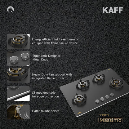 Kaff 80 cm 4 Burner Hob Massimo MSM 804X