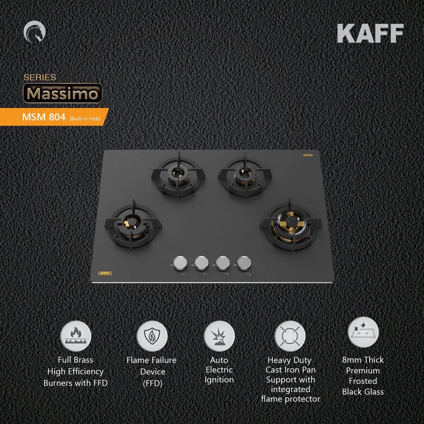 Kaff 80 cm 4 Burner Hob Massimo MSM 804X