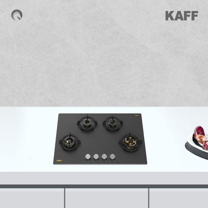 Kaff 75 cm Wall Mounted Chimney ALBURY SUPER 75 DC BLDC + Kaff 80 cm 4 Burner Hob Massimo MSM 804X