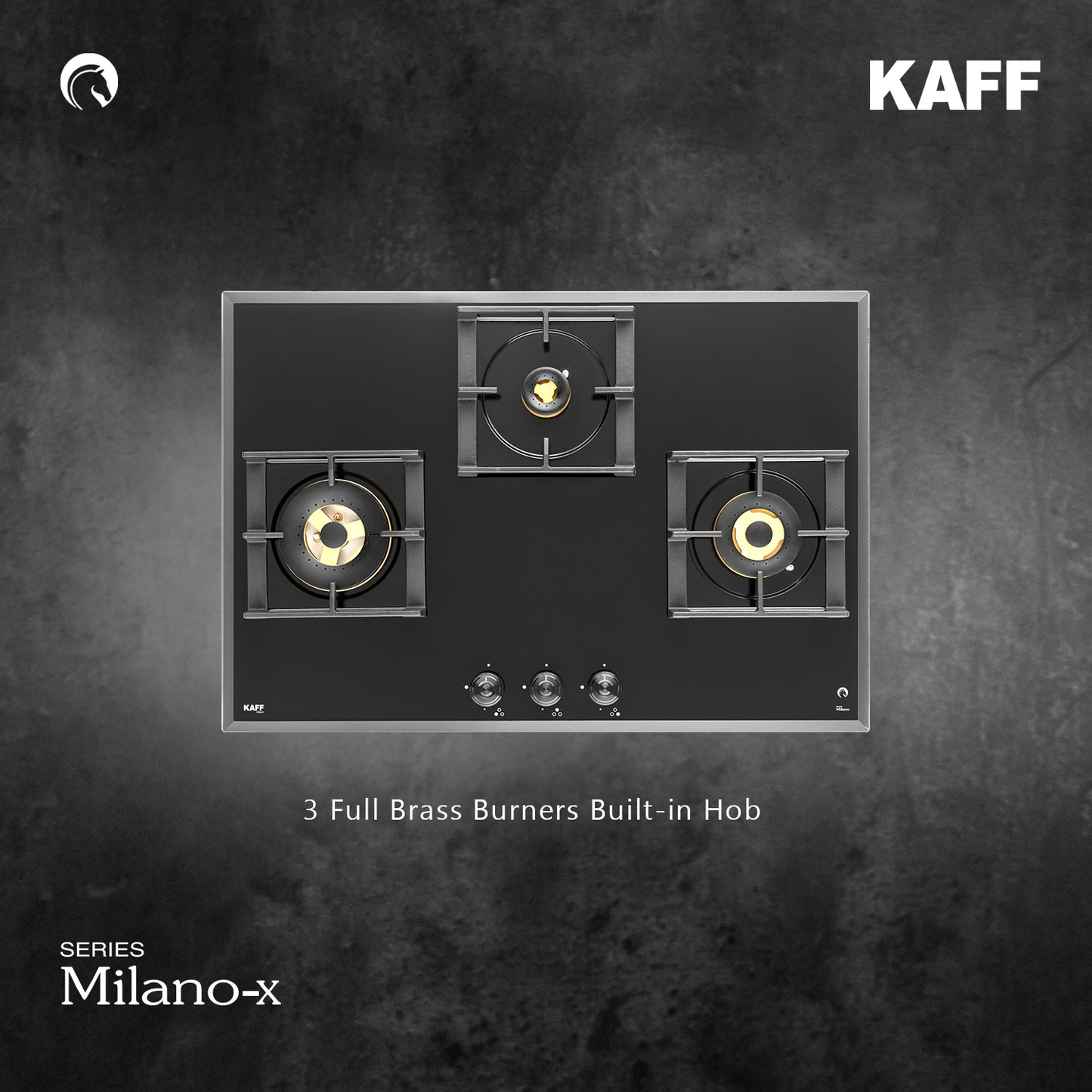 Kaff 76 cm 3 Burner Hob Milano x MFBX 763