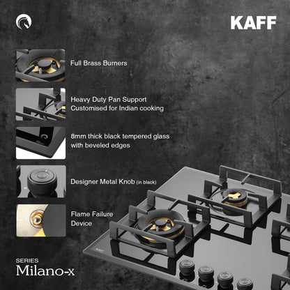 Kaff 76 cm 4 Burner Hob Milano x MFBX 764