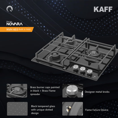 Kaff 60 cm 3 Burner Hob Novara NVH 603