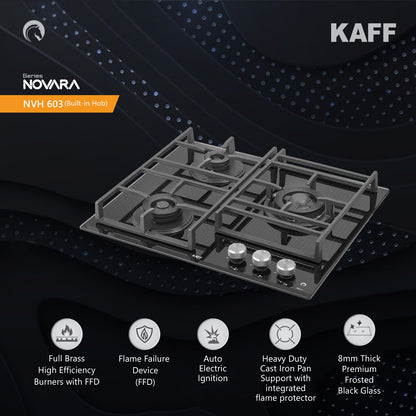 Kaff 60 cm 3 Burner Hob Novara NVH 603