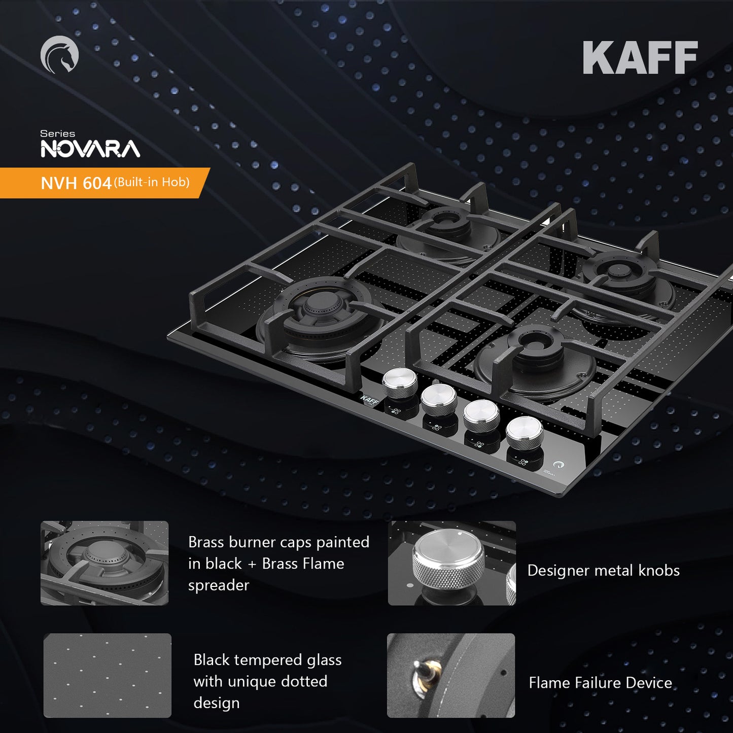Kaff 60 cm 4 Burner Hob Novara NVH 604
