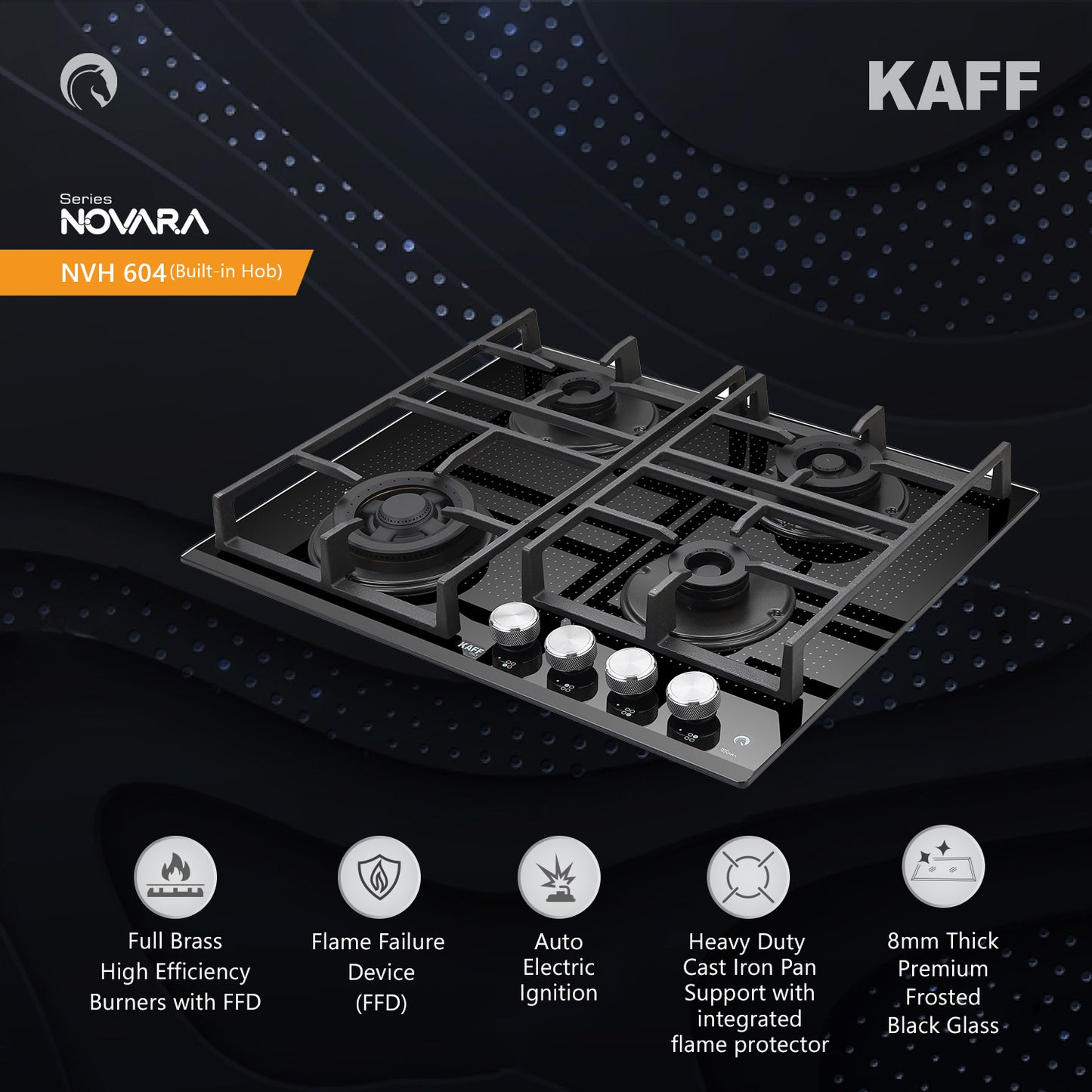 Kaff 60 cm 4 Burner Hob Novara NVH 604