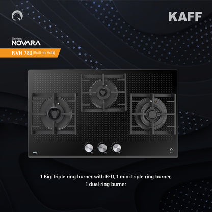 Kaff 78 cm 3 Burner Hob Novara NVH 783