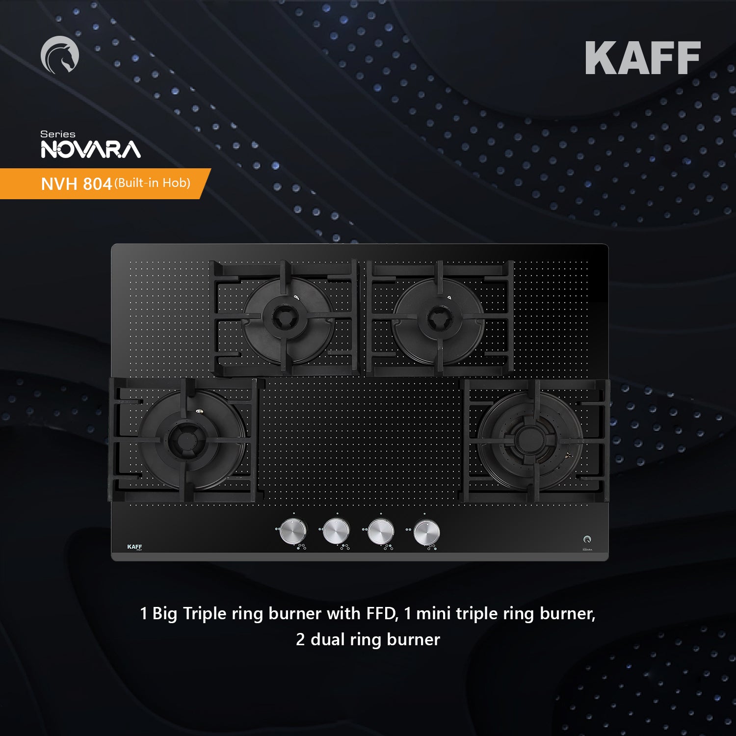 Kaff 80 cm 4 Burner Hob Novara NVH 804