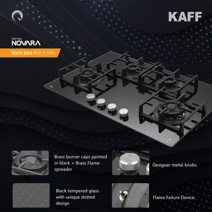 Kaff 80 cm 4 Burner Hob Novara NVH 804