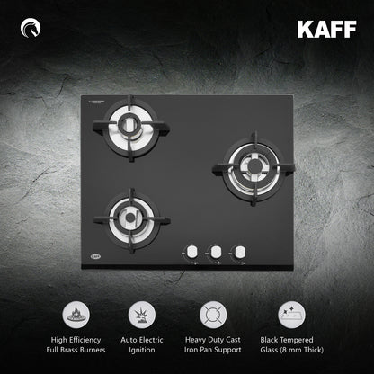 Kaff 60 cm 3 Burner Hob Premier Range KH 60 BR 31X