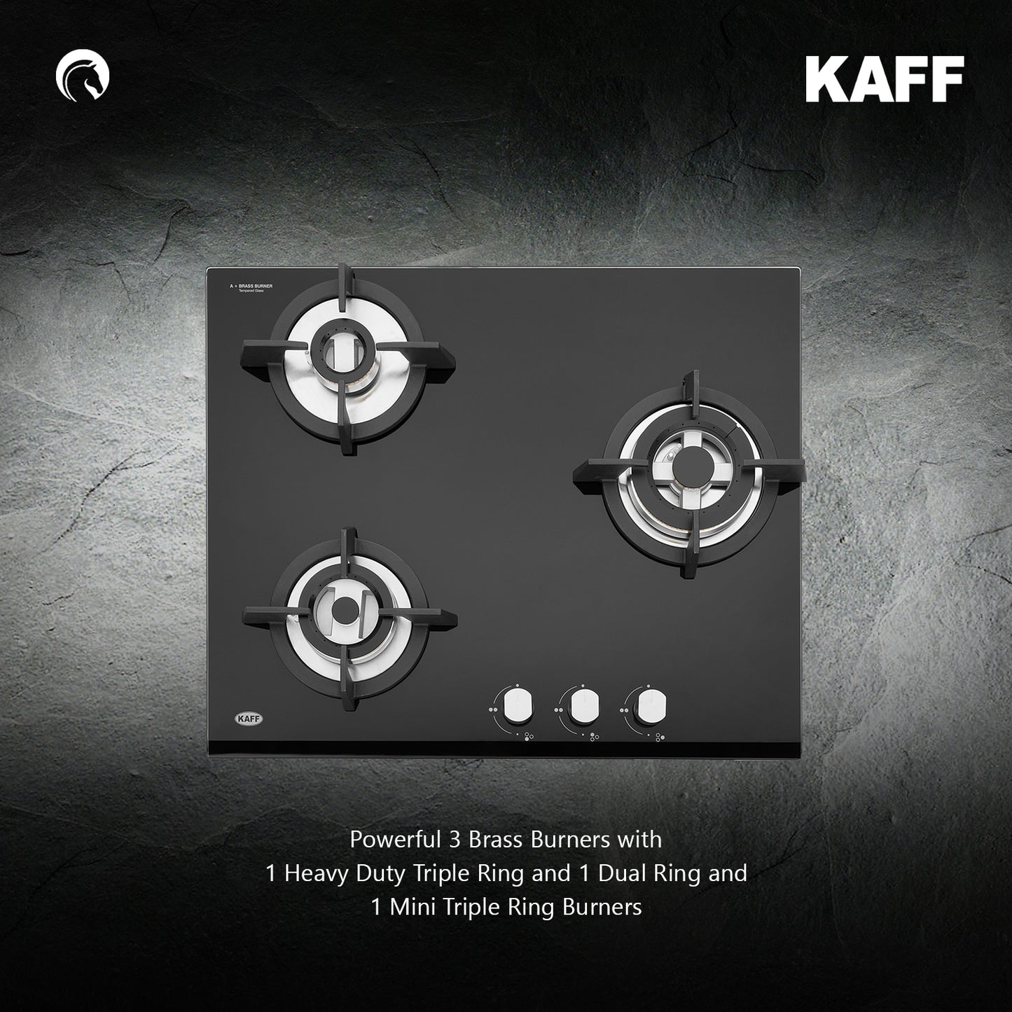 Kaff 60 cm 3 Burner Hob Premier Range KH 60 BR 31X