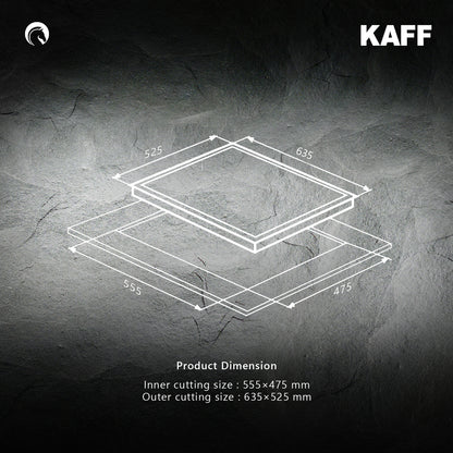 Kaff 60 cm 3 Burner Hob Premier Range KH 60 BR 31X