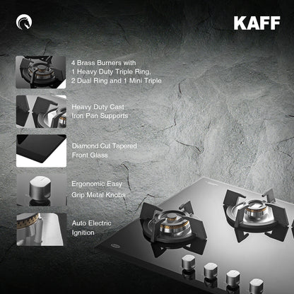 Kaff 78 cm 4 Burner Hob Premier Range KH 78 BR 47X