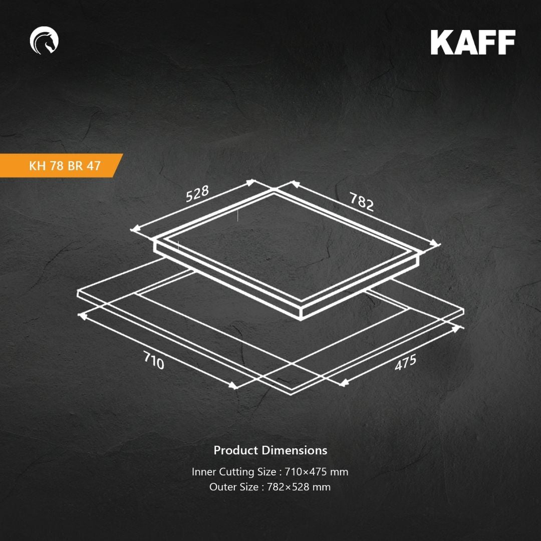 Kaff 78 cm 4 Burner Hob Premier Range KH 78 BR 47X
