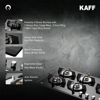 Kaff 86 cm 5 Burner Hob Premier Range KH 86 BR 53X