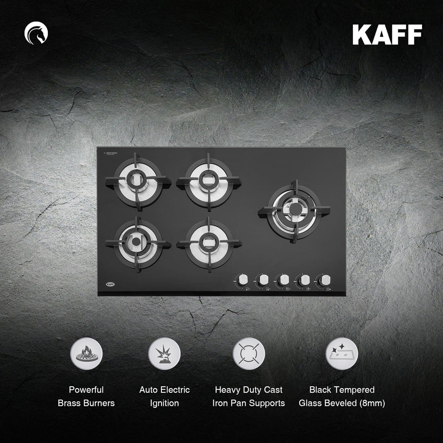 Kaff 86 cm 5 Burner Hob Premier Range KH 86 BR 53X